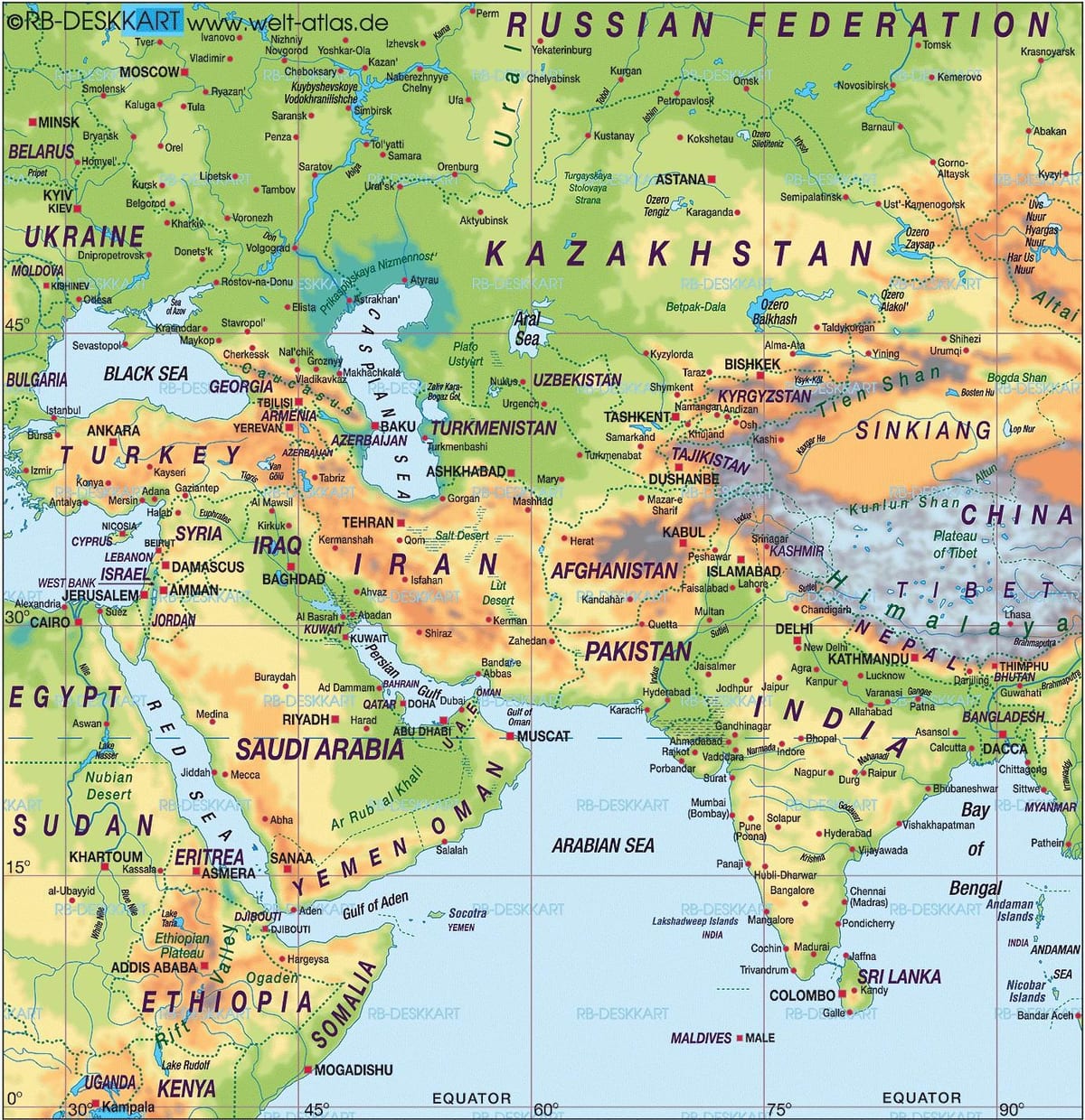 kort af Jórdanía kort heiminum atlas